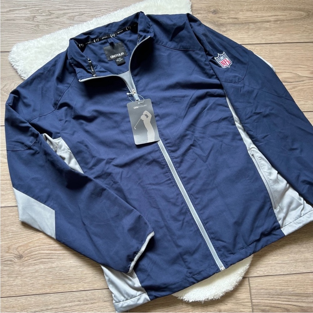 NFL Men's Windbreaker in Navy and Gray
